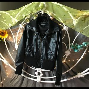 Black Faux Leather Jacket Ambiance Apparel size M